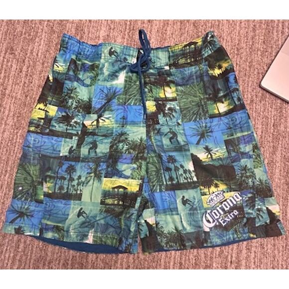 Corona Extra Swim Elastic Waistband Trunks Board Shorts Mens Size 2XL - Picture 2 of 8